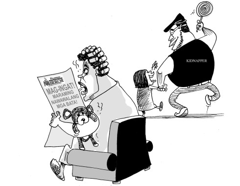 kidnap editorial cartoon by bladimer usi